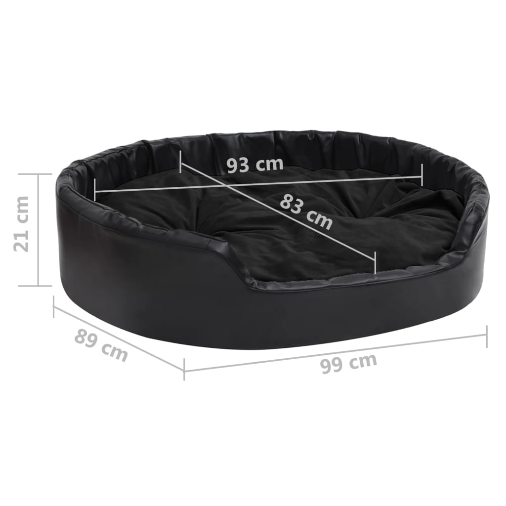 vidaXL Hondenmand 99cm Zwart - Pluche & Kunstleer - 35% Korting!
