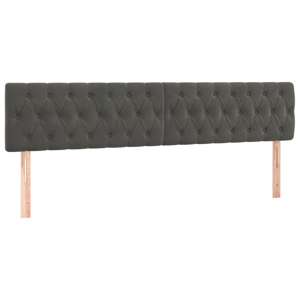 2x Donkergrijs Fluweel Hoofdbord 90cm - 47% Korting!