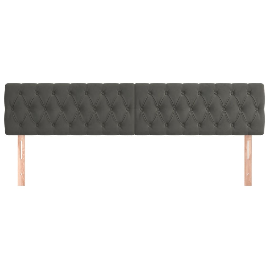 2x Donkergrijs Fluweel Hoofdbord 90cm - 47% Korting!