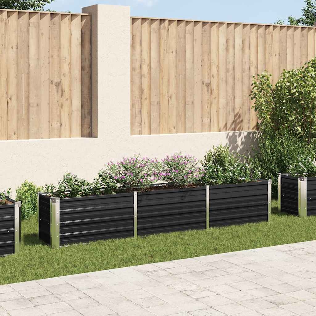 VidaXL Verhoogde Plantenbak 240cm Antraciet -35%! Gegalvaniseerd Staal