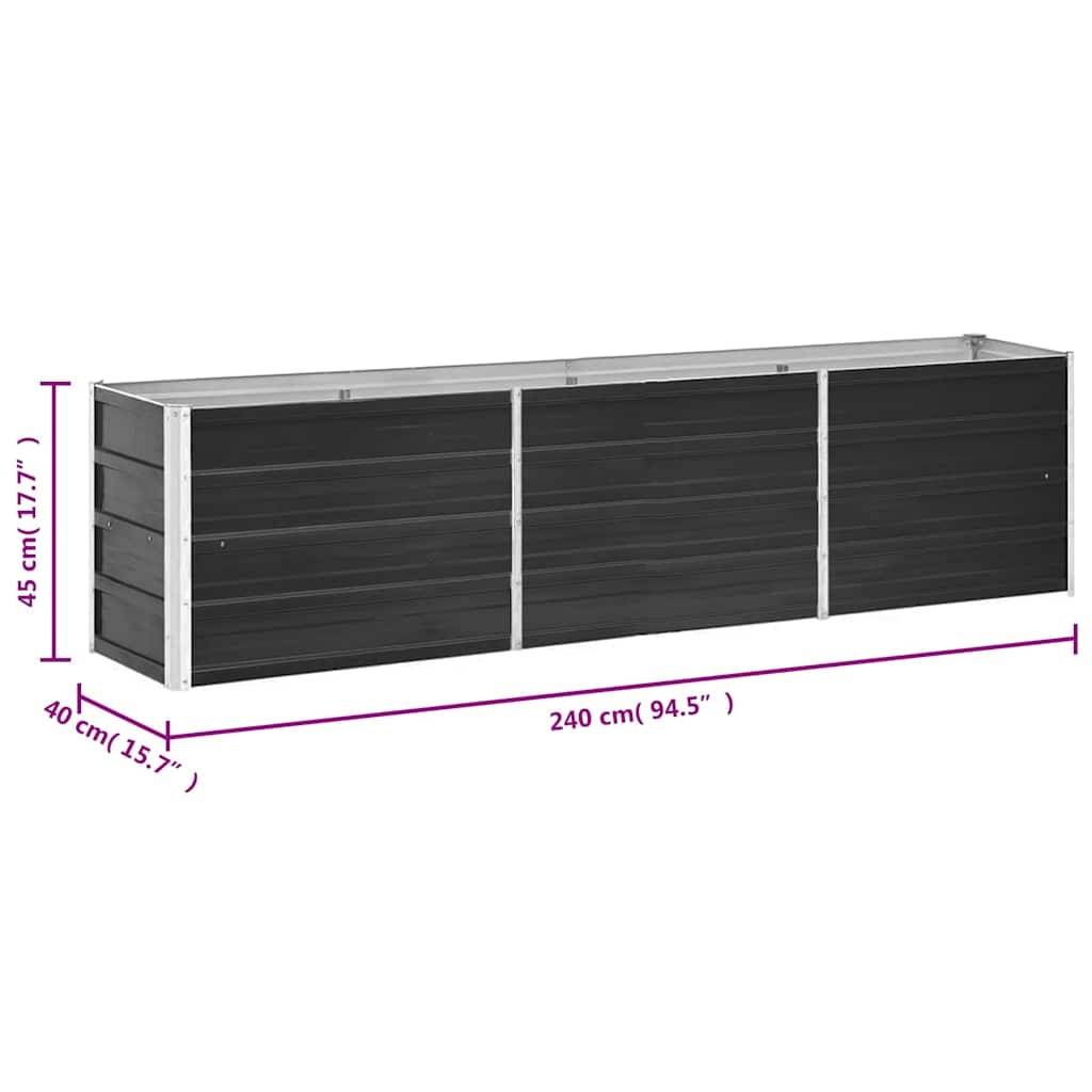 VidaXL Verhoogde Plantenbak 240cm Antraciet -35%! Gegalvaniseerd Staal