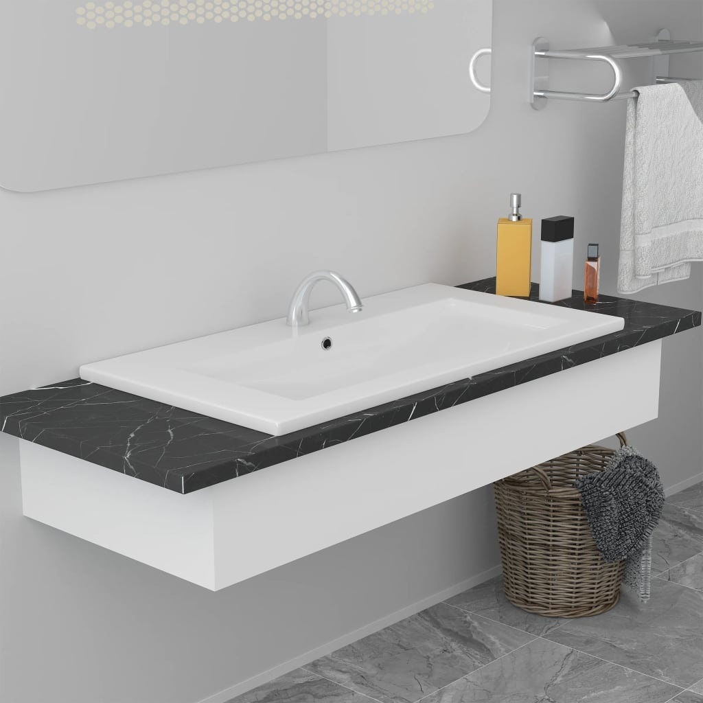 vidaXL Inbouwwastafel Wit 81cm - 53% Korting! (Beschadigde Verpakking)