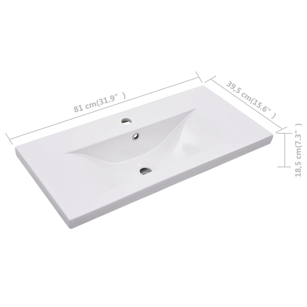 vidaXL Inbouwwastafel Wit 81cm - 53% Korting! (Beschadigde Verpakking)