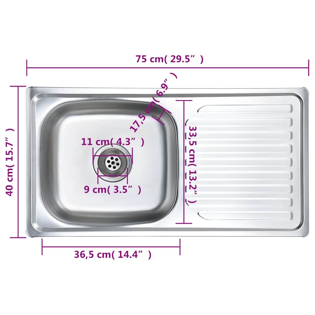 RVS Gootsteen m. Afvoer & Zwanenhals - 35% Korting!
