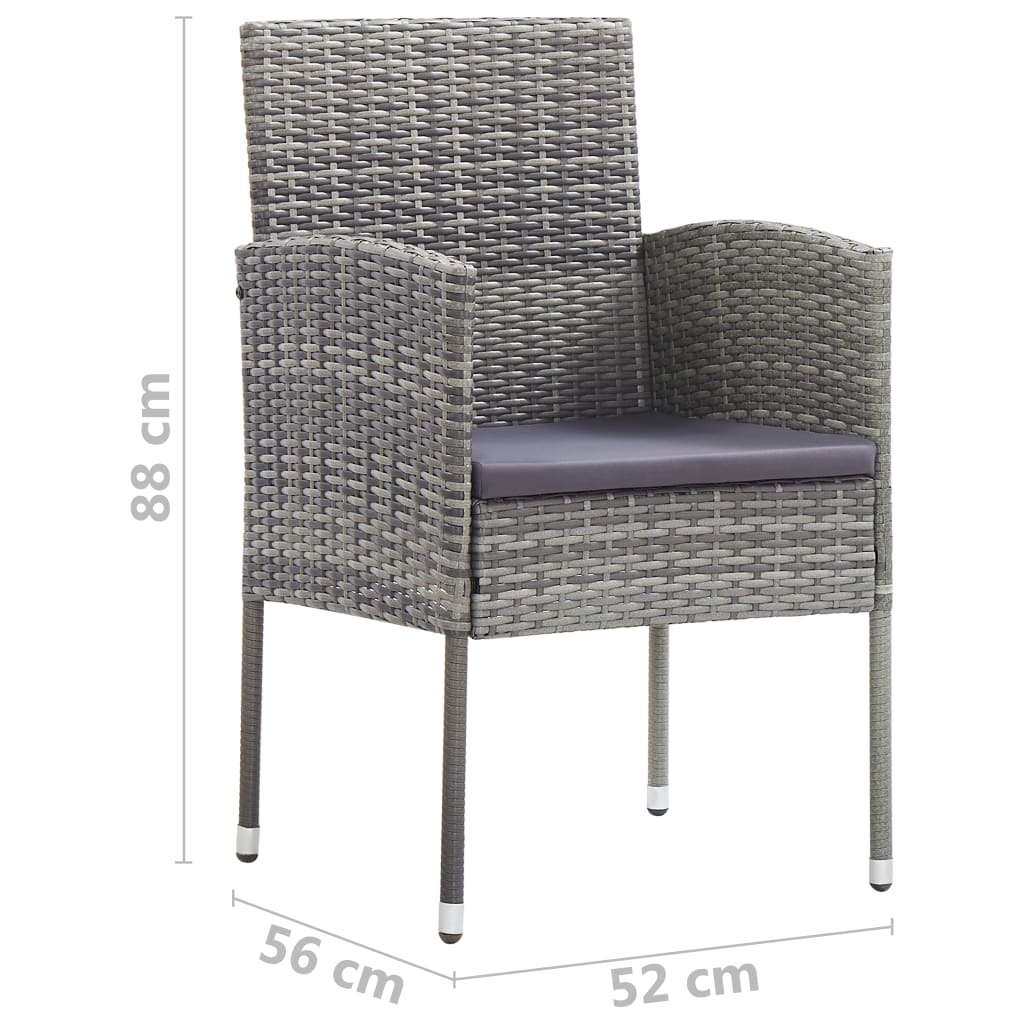 vidaXL Tuinstoelen 4 st Grijs - 35% Korting!