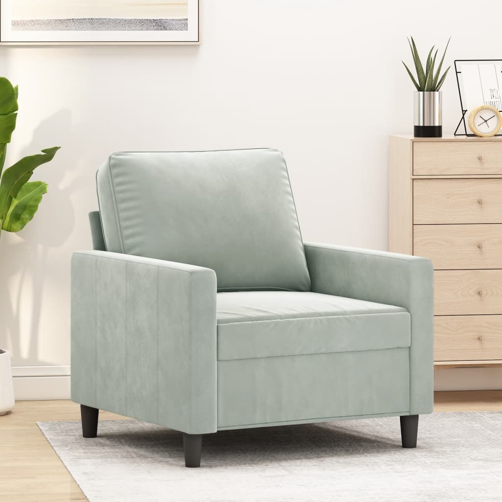 vidaXL Fluweel Fauteuil Lichtgrijs - 35% Korting!