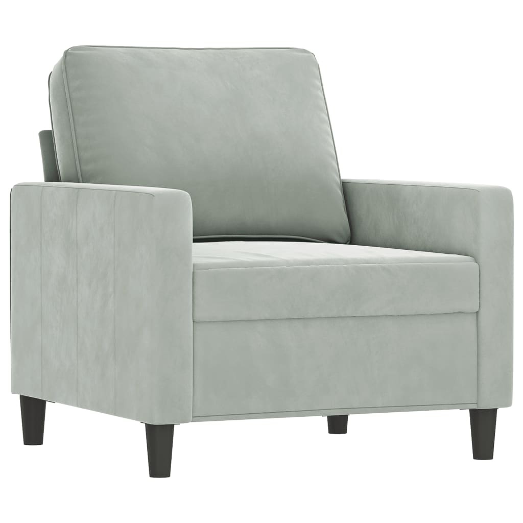 vidaXL Fluweel Fauteuil Lichtgrijs - 35% Korting!