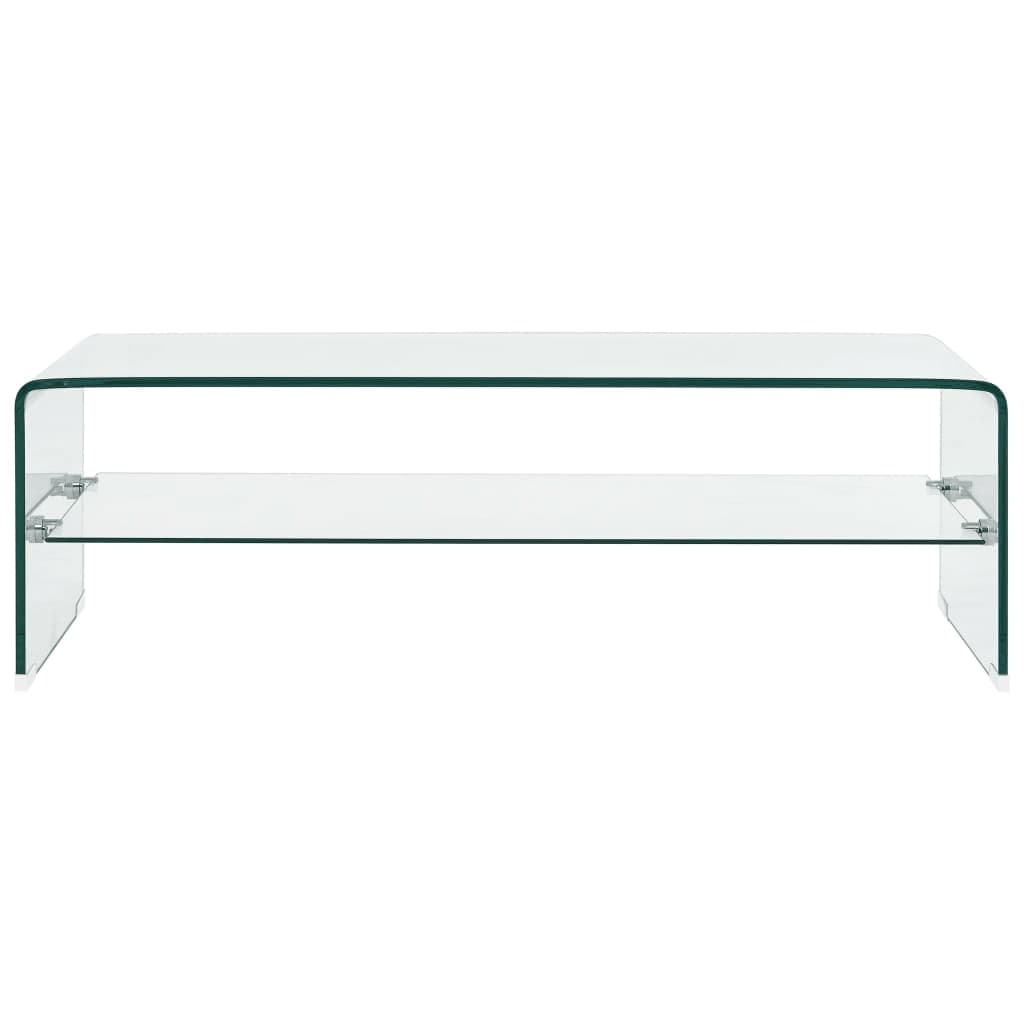 Salontafel Gehard Glas 98x45cm - Transparant - 45% Korting!