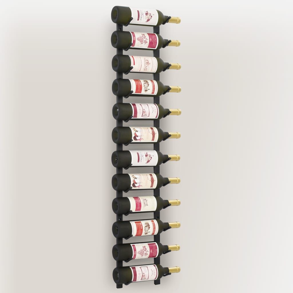 vidaXL Wijnrek Wand - Zwart - 12 Flessen - 53% Korting!