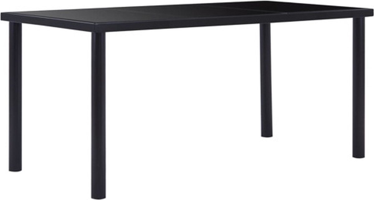 VidaXL Eettafel Glas Zwart 160x80cm -62% Korting! Krasje