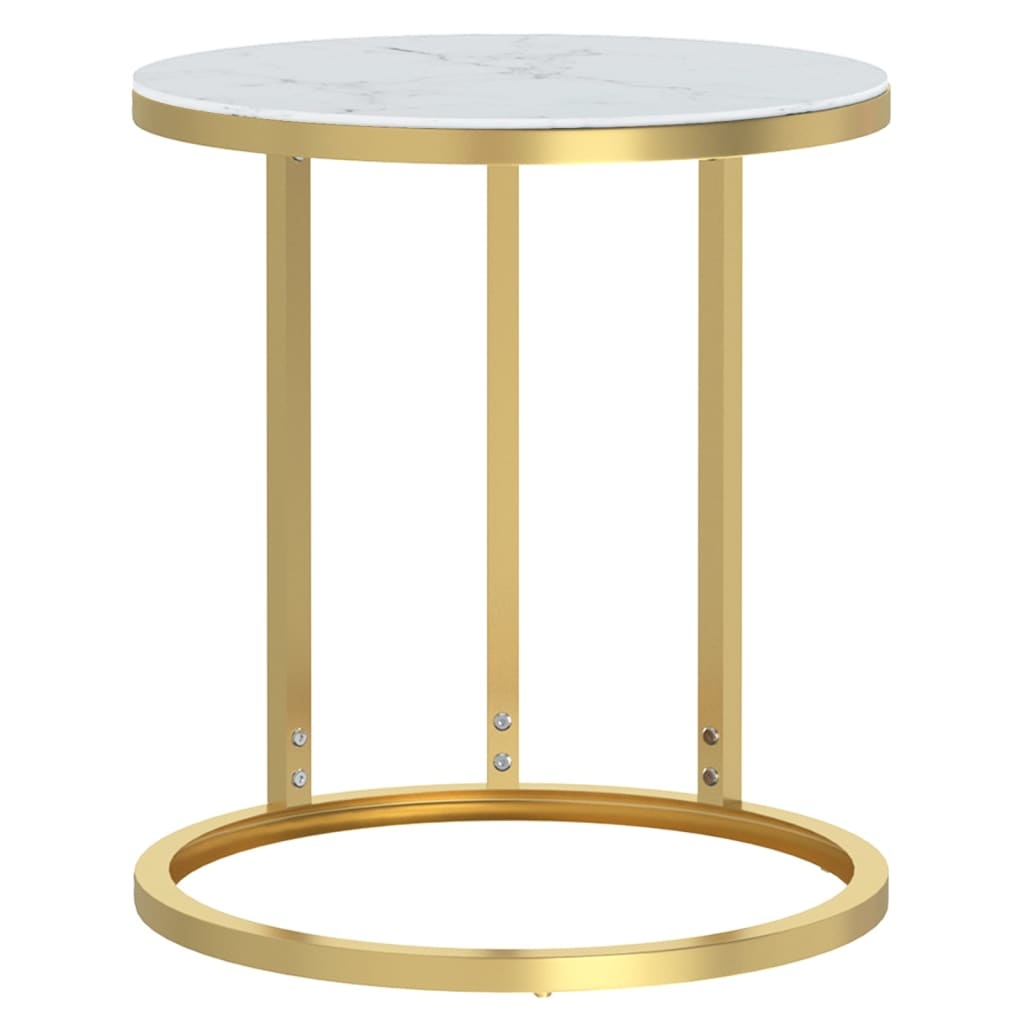 VidaXL Bijzettafel Goud/Witmarmer - 41% Korting!