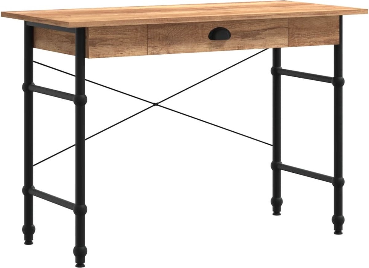 vidaXL Computerbureau Eiken 110cm - Zo Goed Als Nieuw! 53% Korting