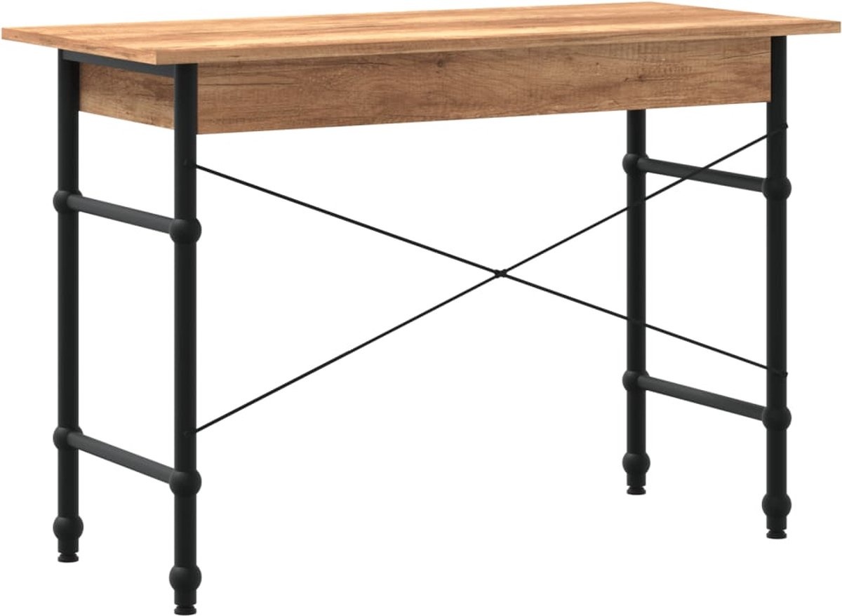 vidaXL Computerbureau Eiken 110cm - Zo Goed Als Nieuw! 53% Korting