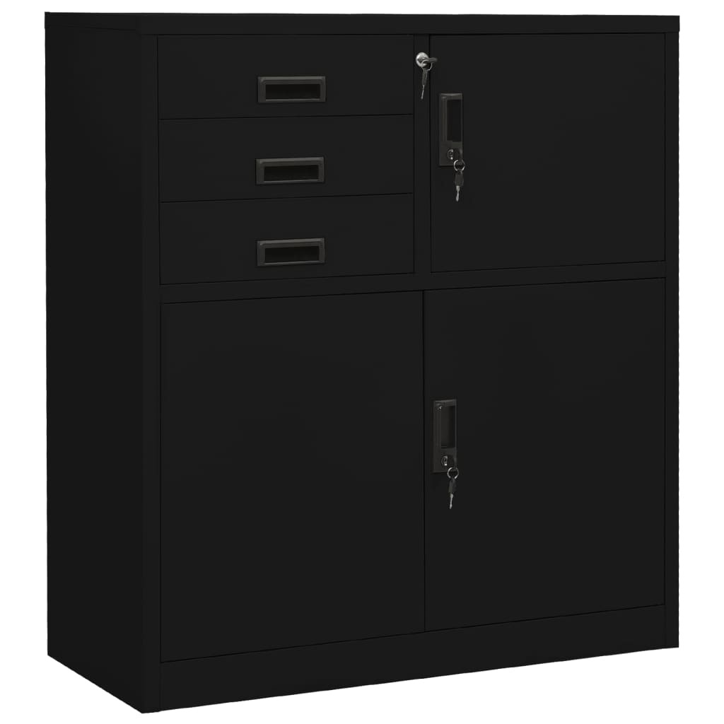 VidaXL Kantoorkast Zwart 90cm - 42% Korting!