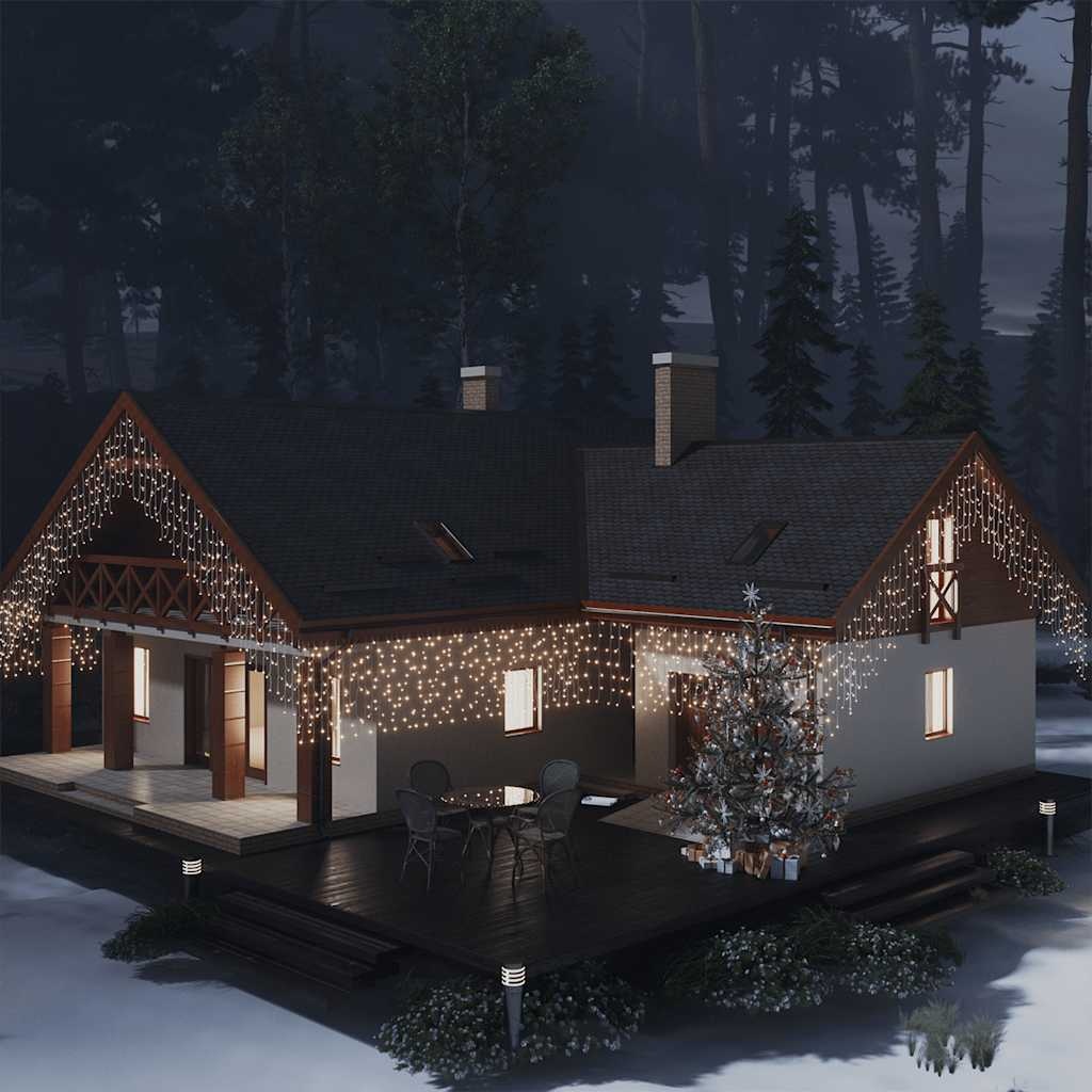 vidaXL LED Lichtgordijn 10m Warmwit - 41% Korting!