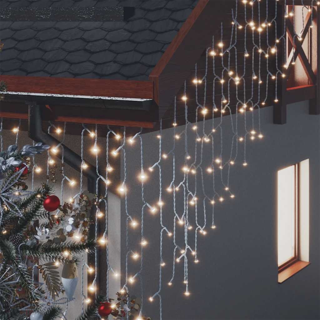 vidaXL LED Lichtgordijn 10m Warmwit - 41% Korting!