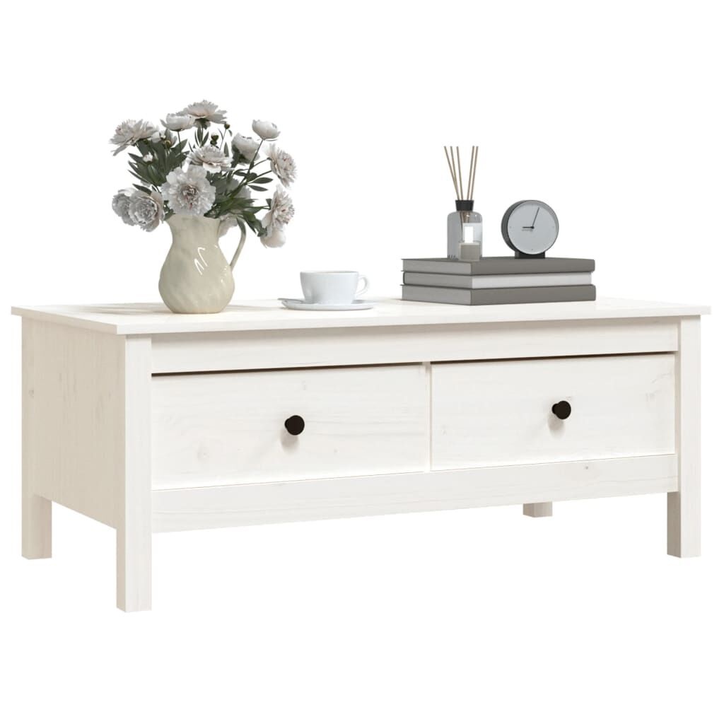 vidaXL Salontafel Grenenhout Wit 100x50cm - 57% Korting!