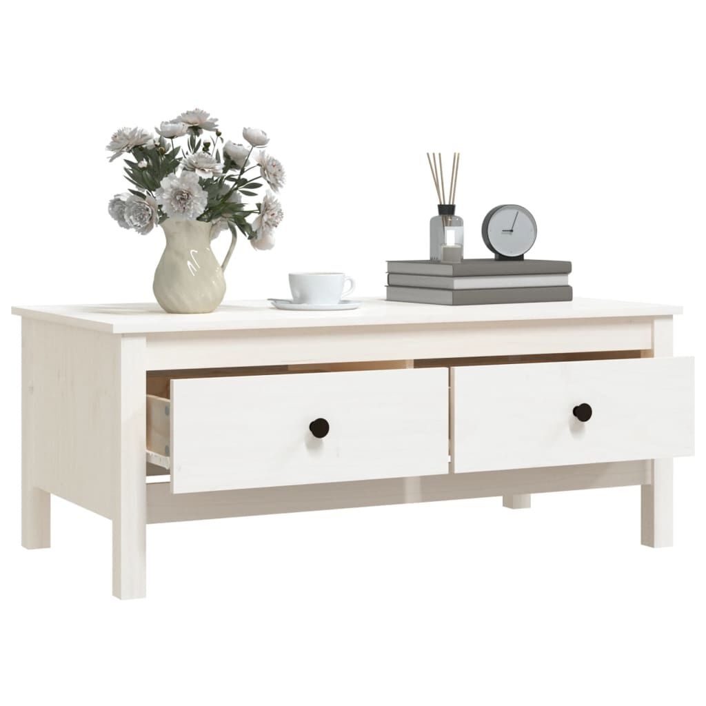 vidaXL Salontafel Grenenhout Wit 100x50cm - 57% Korting!