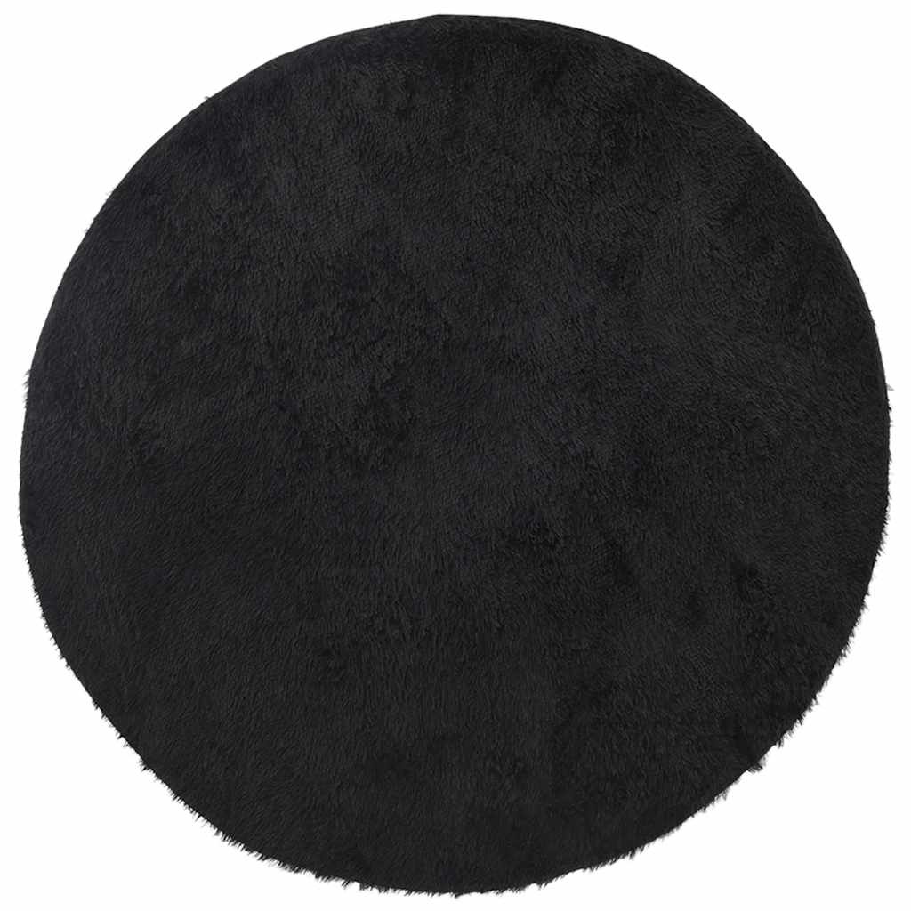 vidaXL Hoogpolig Kleed Zwart 200x200 - 47% Korting!