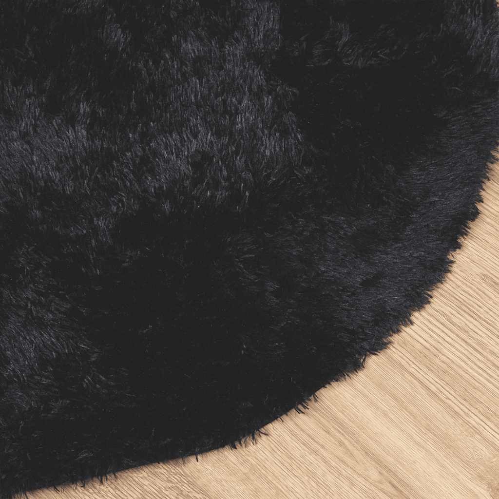 vidaXL Hoogpolig Kleed Zwart 200x200 - 47% Korting!