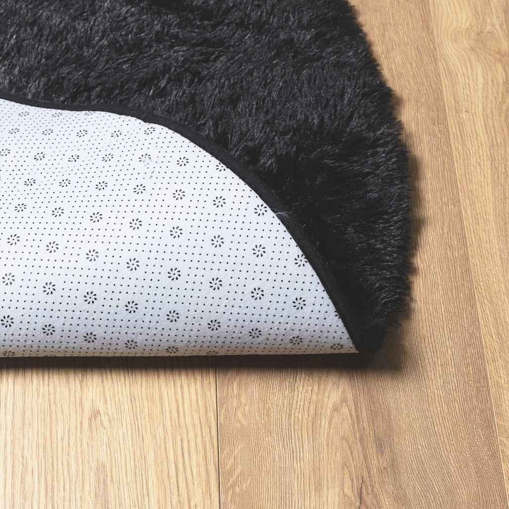 vidaXL Hoogpolig Kleed Zwart 200x200 - 47% Korting!