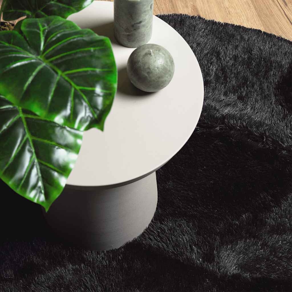 vidaXL Hoogpolig Kleed Zwart 200x200 - 47% Korting!