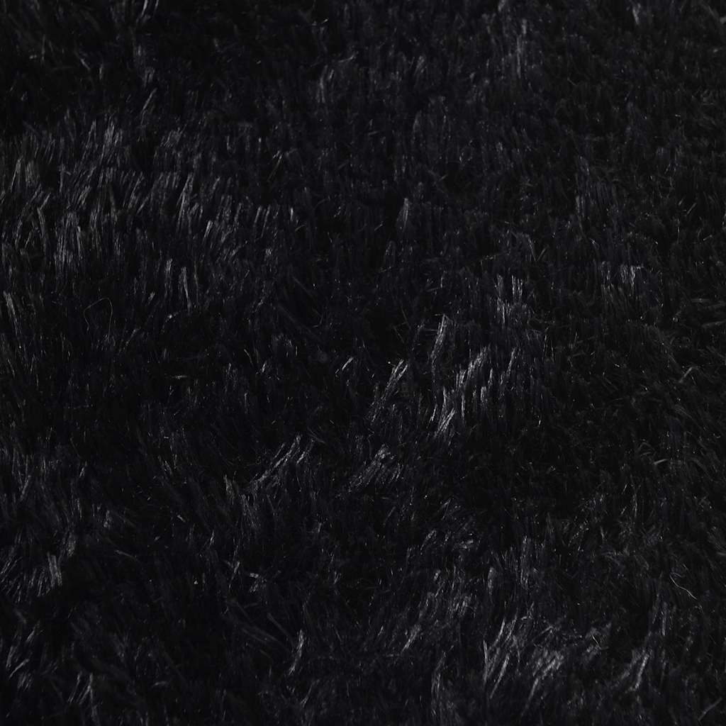 vidaXL Hoogpolig Kleed Zwart 200x200 - 47% Korting!