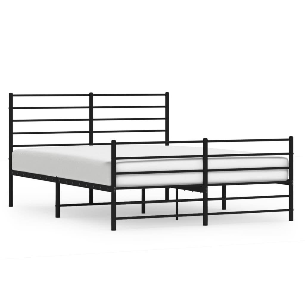 vidaXL Bedframe 140x190 Zwart Metaal -55%! Zo Goed Als Nieuw