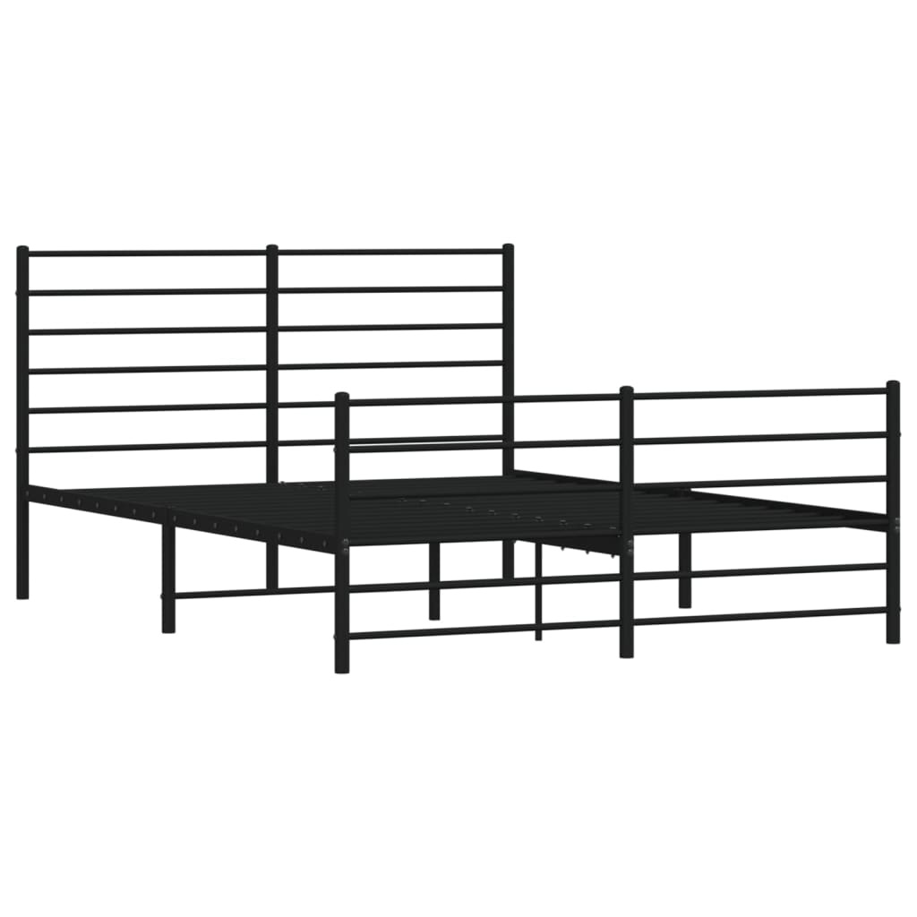 vidaXL Bedframe 140x190 Zwart Metaal -55%! Zo Goed Als Nieuw