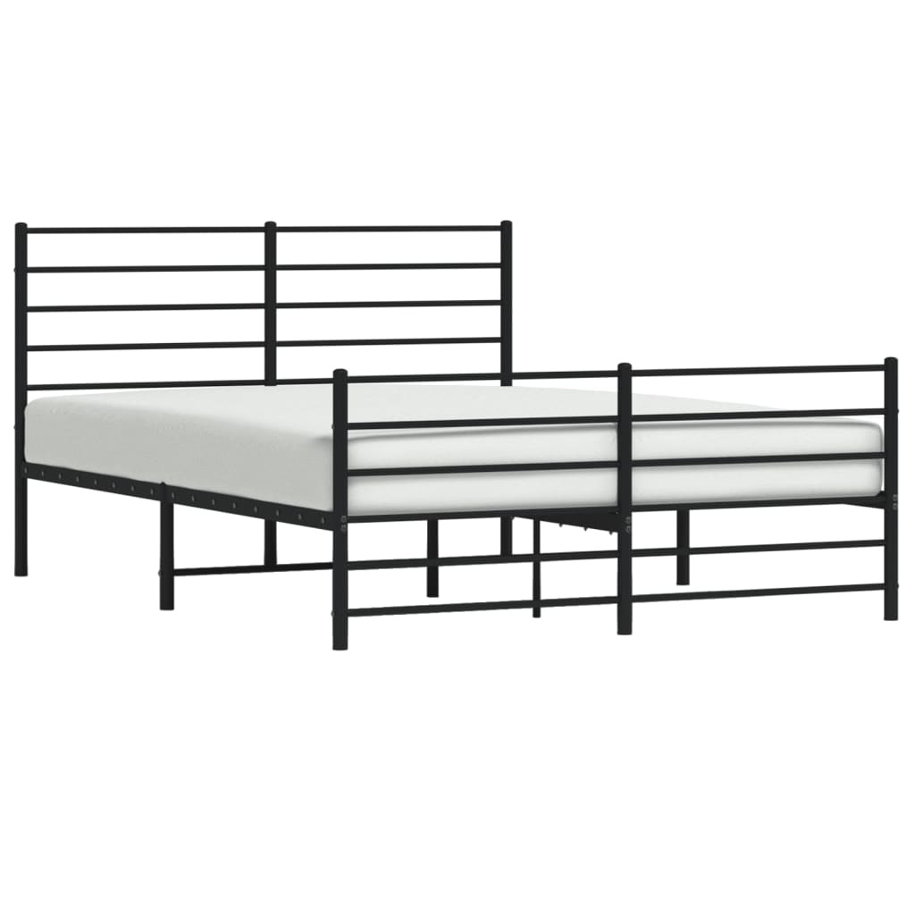 vidaXL Bedframe 140x190 Zwart Metaal -55%! Zo Goed Als Nieuw