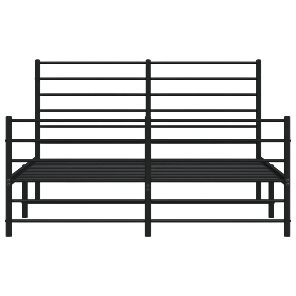 vidaXL Bedframe 140x190 Zwart Metaal -55%! Zo Goed Als Nieuw