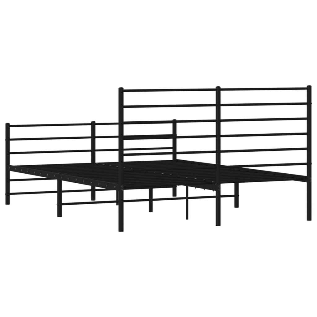 vidaXL Bedframe 140x190 Zwart Metaal -55%! Zo Goed Als Nieuw