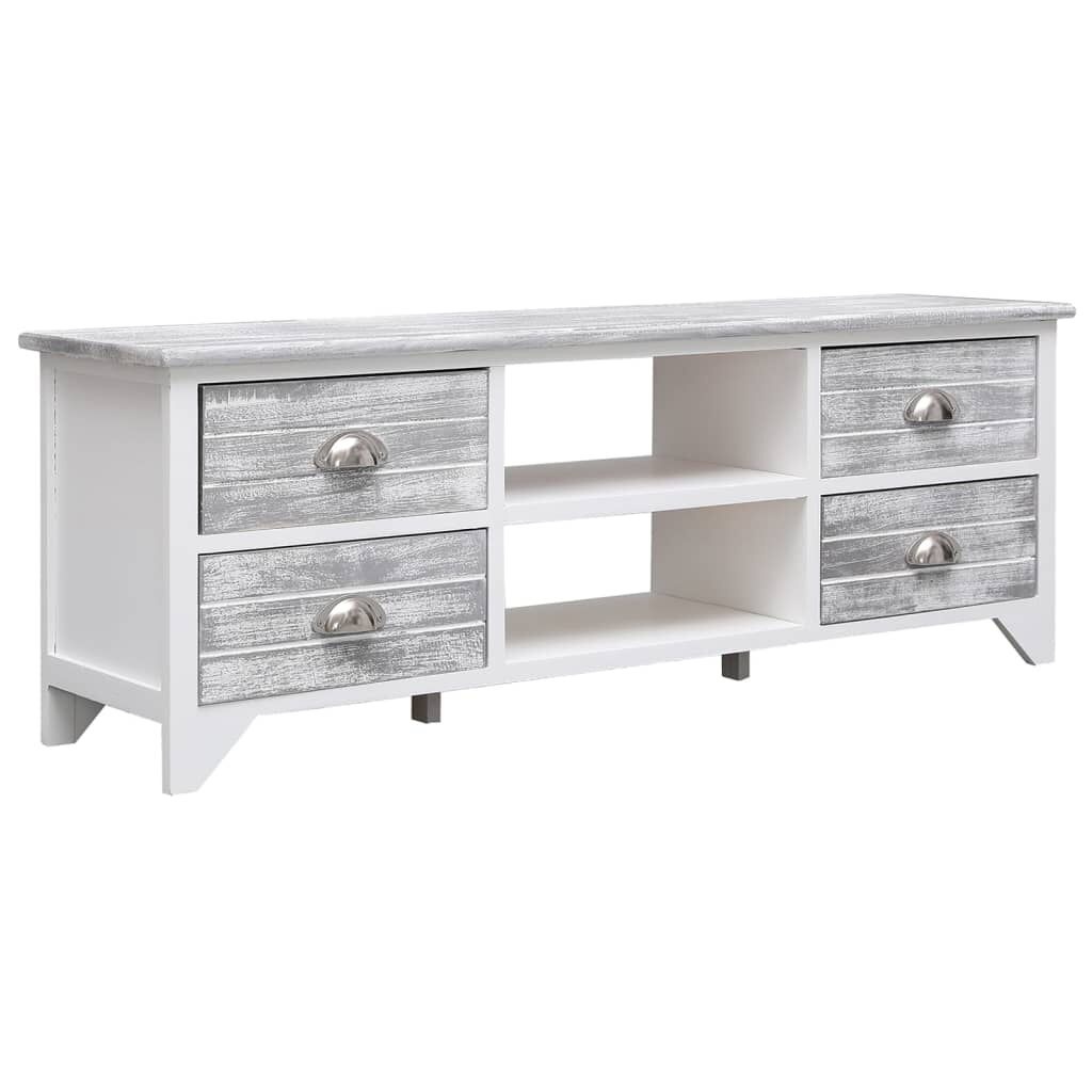 vidaXL TV Meubel Wit/Grijs 108cm - 62% Korting!