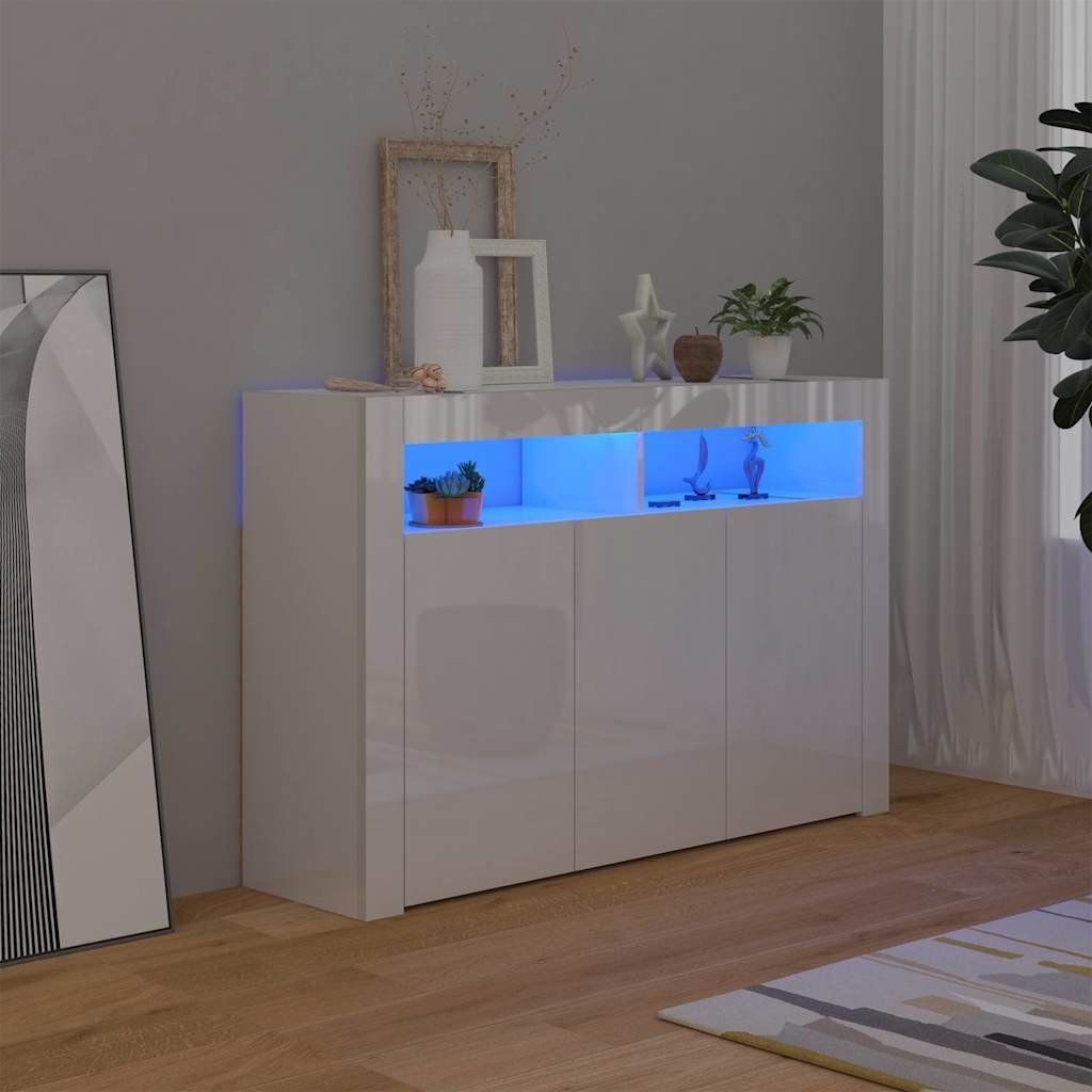 vidaXL Dressoir LED Wit Hoogglans -47%! Zo Goed Als Nieuw!