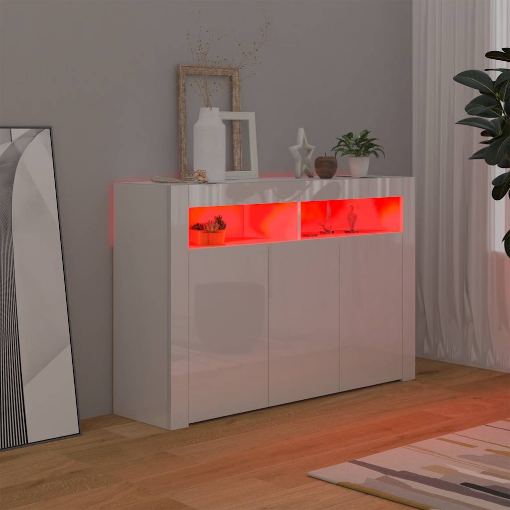 vidaXL Dressoir LED Wit Hoogglans -47%! Zo Goed Als Nieuw!