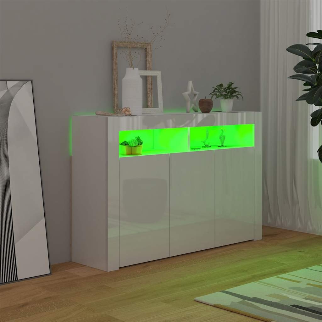 vidaXL Dressoir LED Wit Hoogglans -47%! Zo Goed Als Nieuw!
