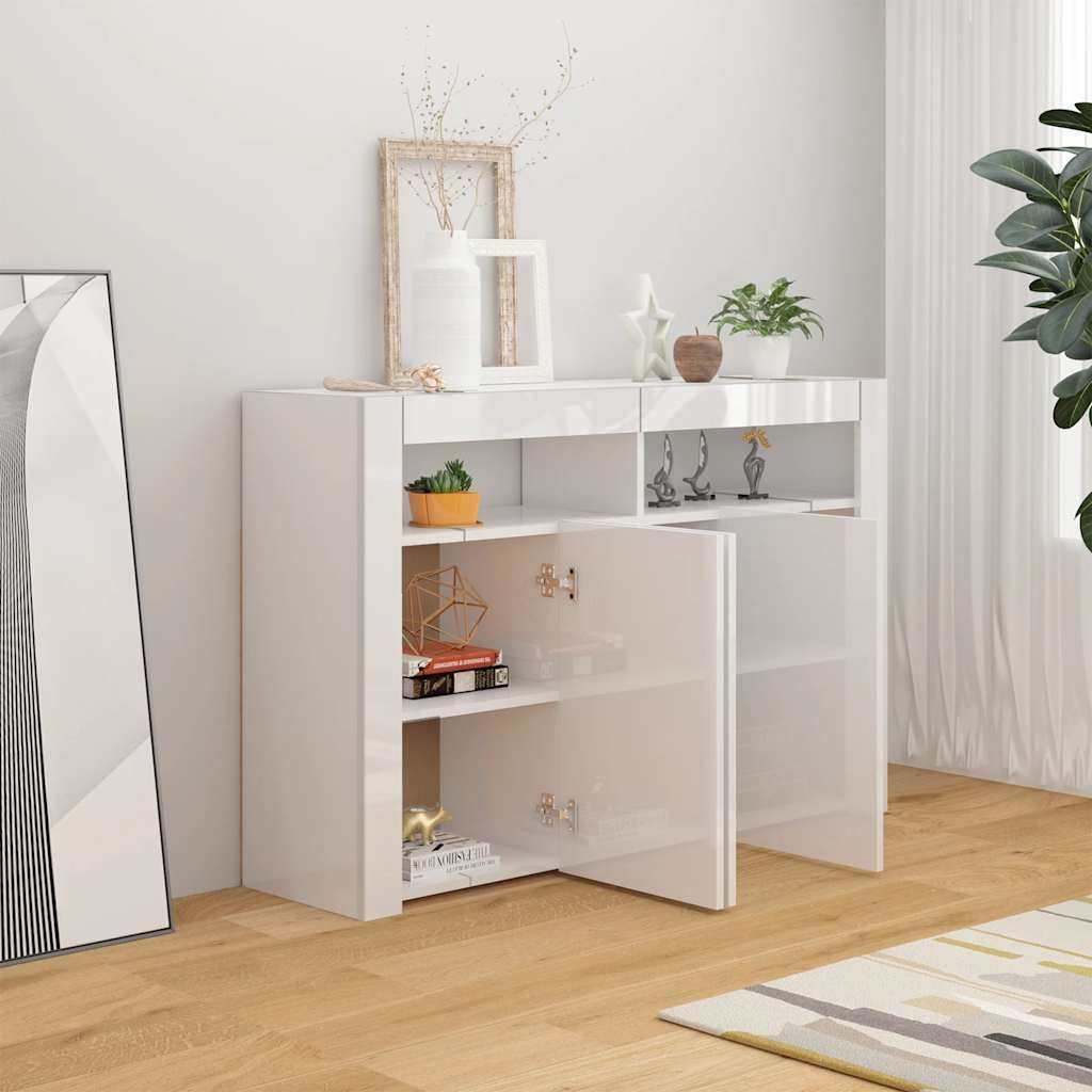 vidaXL Dressoir LED Wit Hoogglans -47%! Zo Goed Als Nieuw!