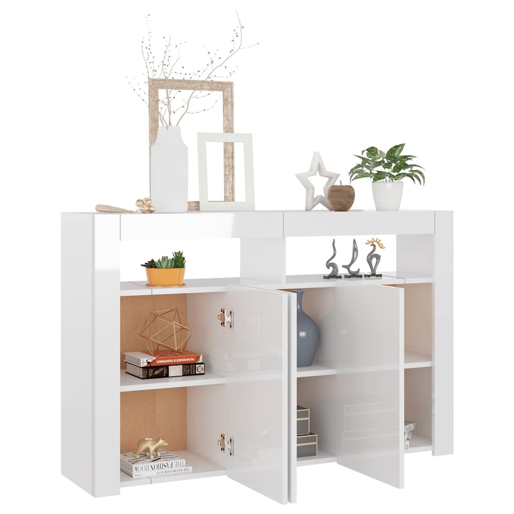 vidaXL Dressoir LED Wit Hoogglans -47%! Zo Goed Als Nieuw!
