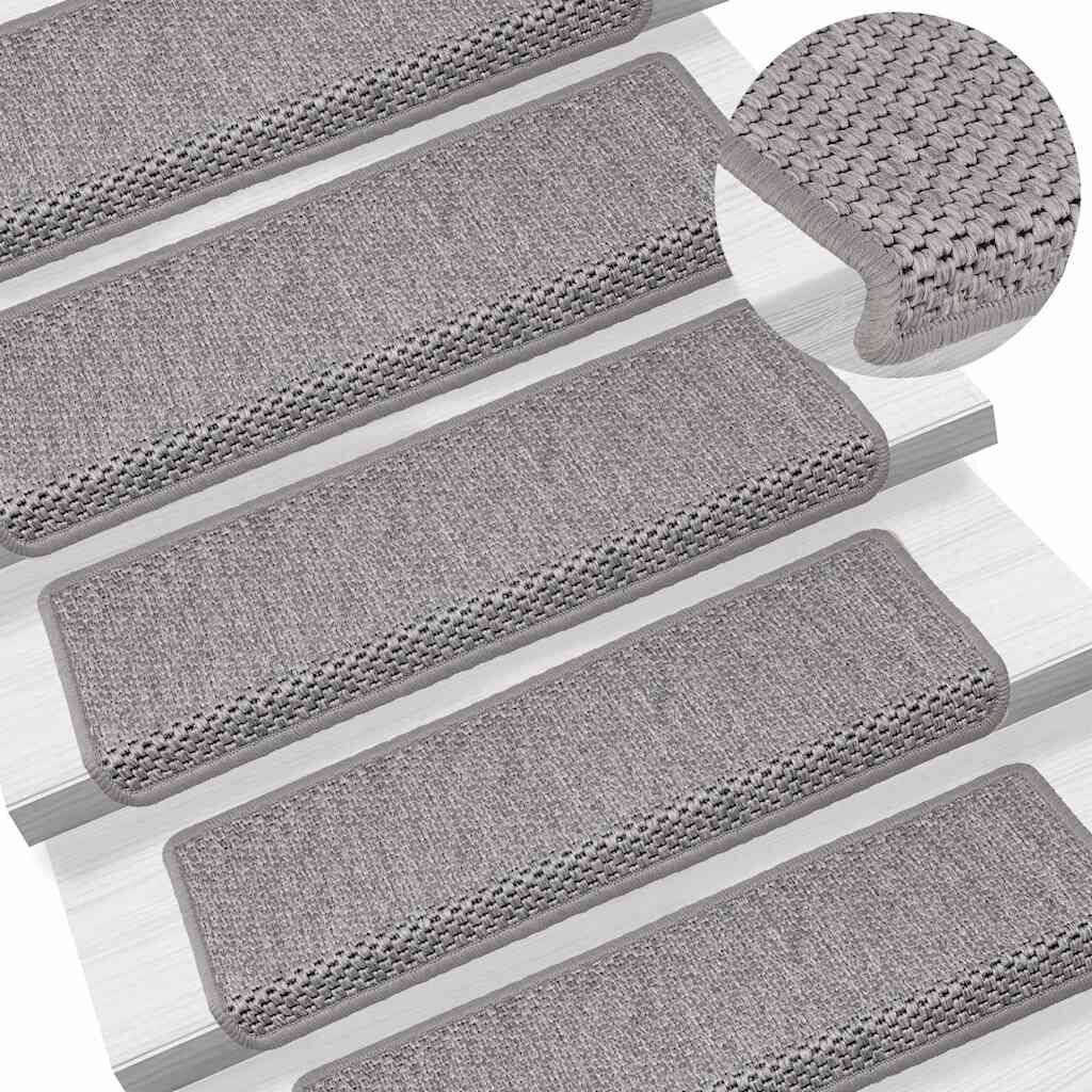 vidaXL Trapmatten Sisal-Look Zilver (15 st.) - 71% Korting!
