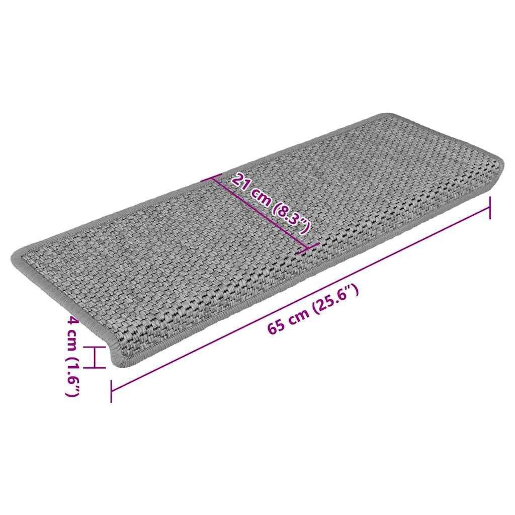 vidaXL Trapmatten Sisal-Look Zilver (15 st.) - 71% Korting!