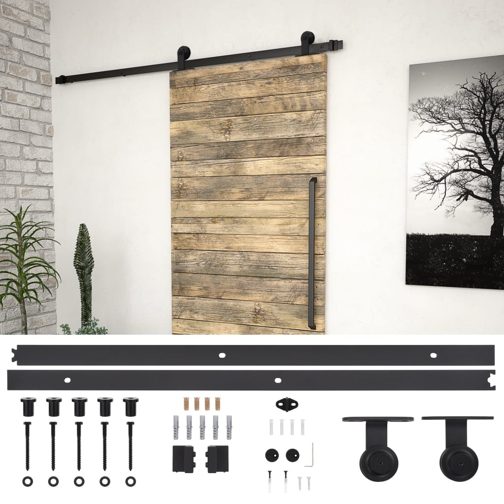 vidaXL Schuifdeur Set 183cm Zwart - SKIEN - 42% Korting!
