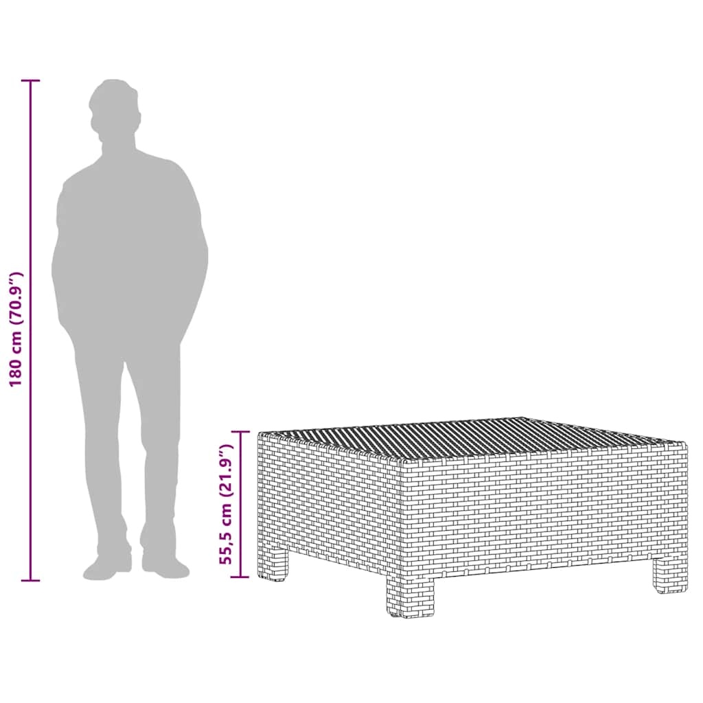 vidaXL Voetensteun Grijs Rattan - Nieuwstaat! 35% Korting