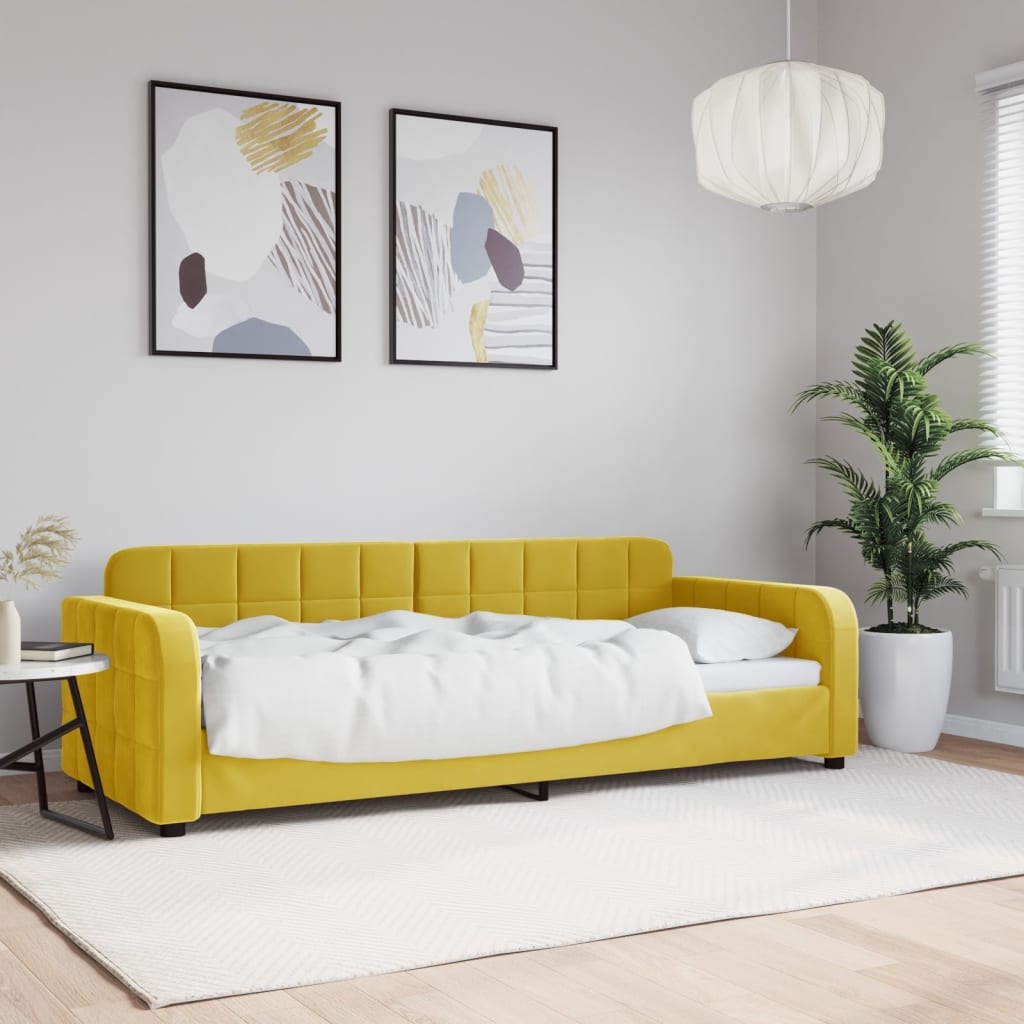 VidaXL Slaapbank Fluwel Geel 80x200 - 35% Korting!