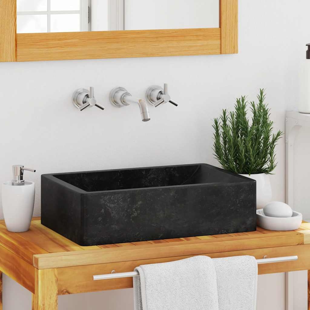 Marmeren Gootsteen Zwart 45x30 cm - 35% Korting!