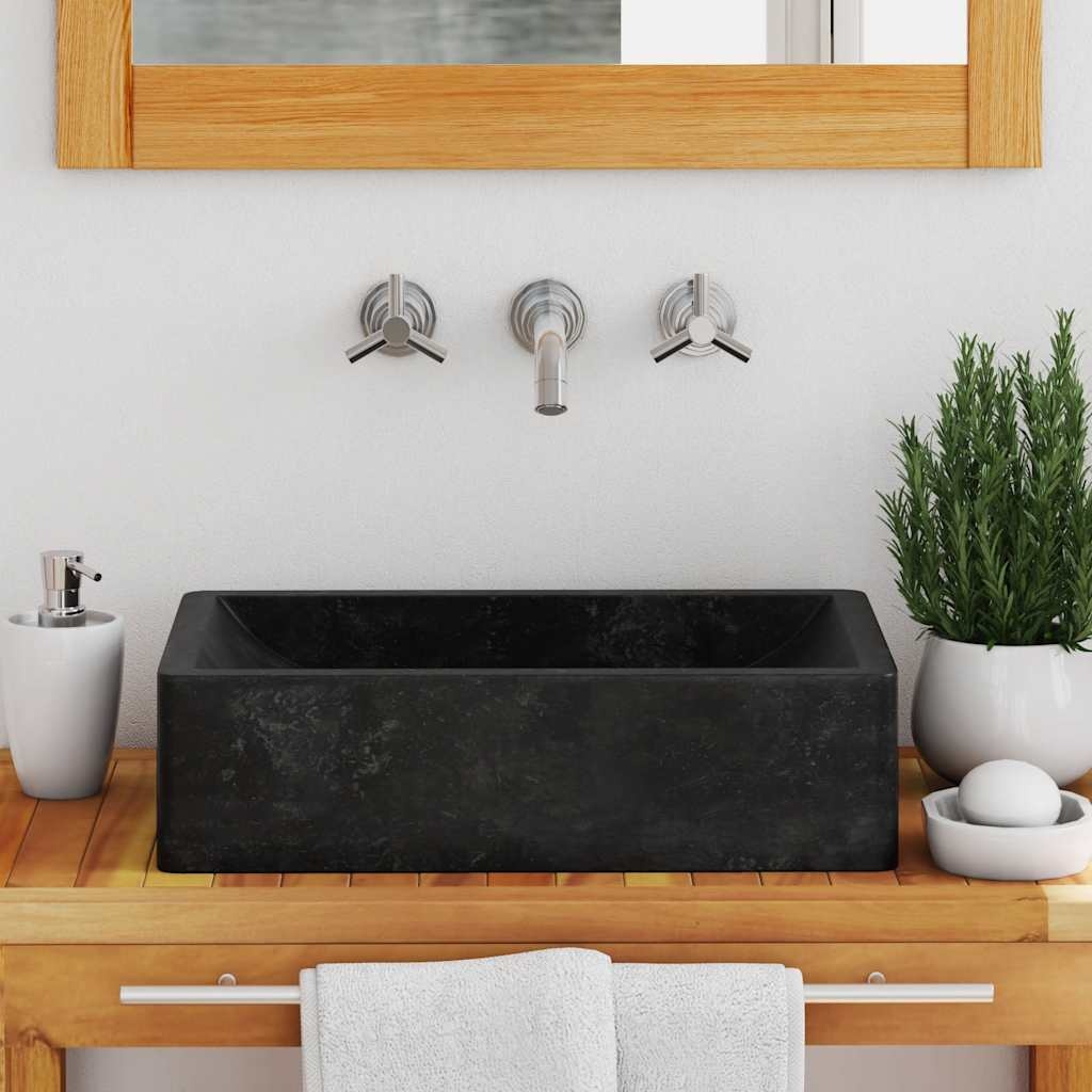 Marmeren Gootsteen Zwart 45x30 cm - 35% Korting!