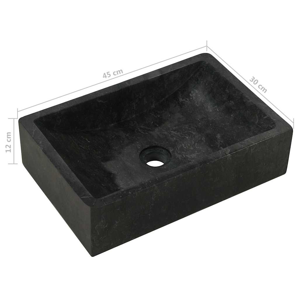 Marmeren Gootsteen Zwart 45x30 cm - 35% Korting!