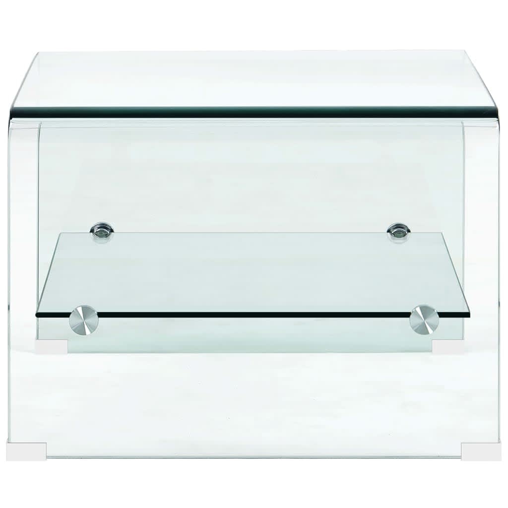Salontafel Gehard Glas 50x45cm - Transparant - 35% Korting!