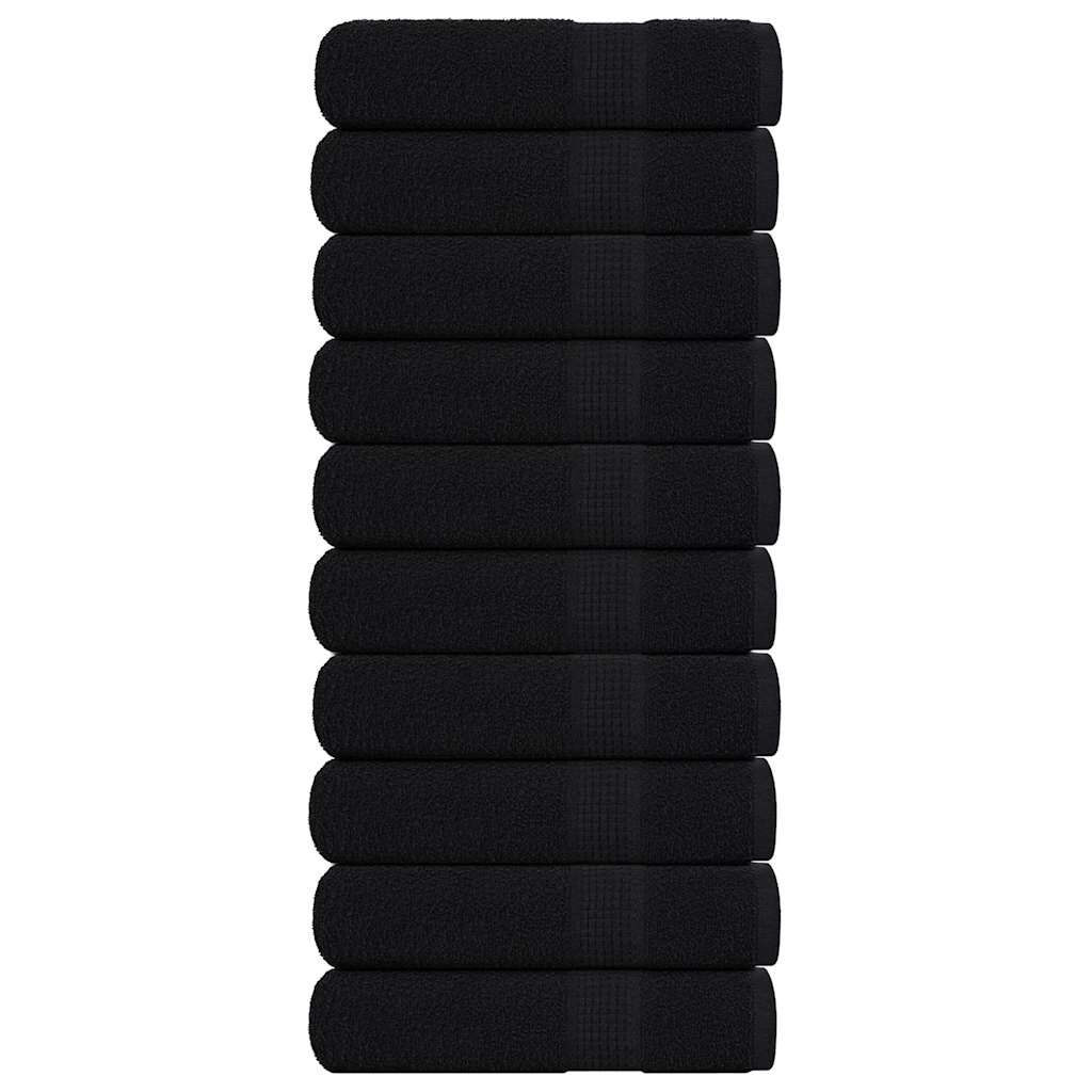 vidaXL Douchehanddoeken 10 st Zwart -57%! Topdeal