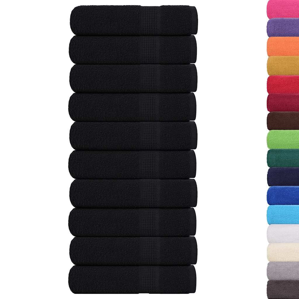 vidaXL Douchehanddoeken 10 st Zwart -57%! Topdeal