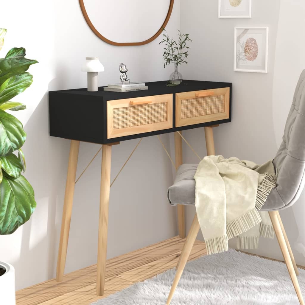 Wandtafel Grenenhout/Rattan 80cm - 47% Korting!